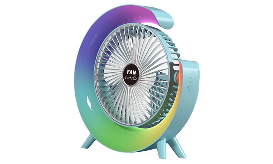 Image 4: USB Rechargeable Desk Fan or Alarm Clock or Set of Both