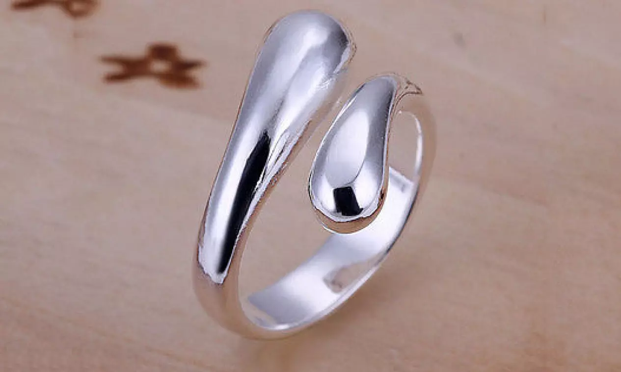 Tear Drop Ring in Sterling Silver - Primary Image