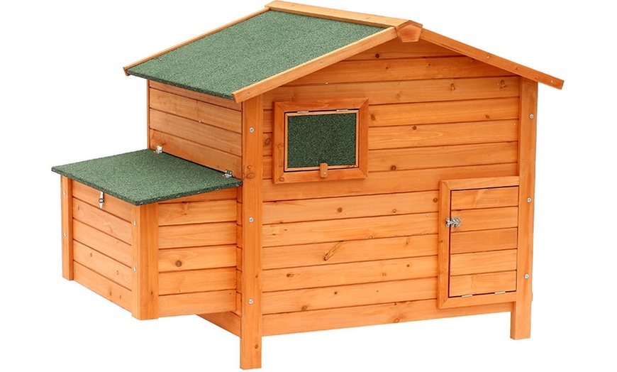 Image 11: Pawhut Wooden Chicken Coop