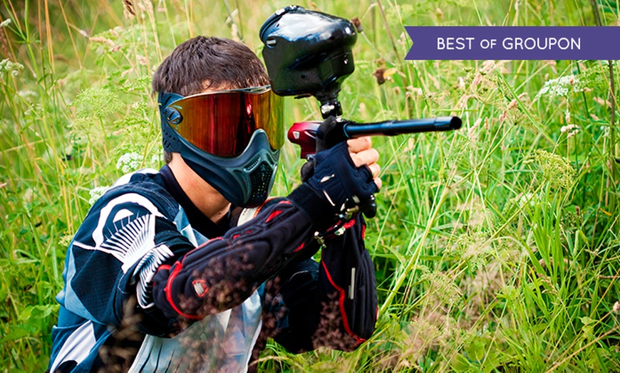 Image 1: Thrilling Paintball Adventure on 50 Acres of Woodland Terrain!