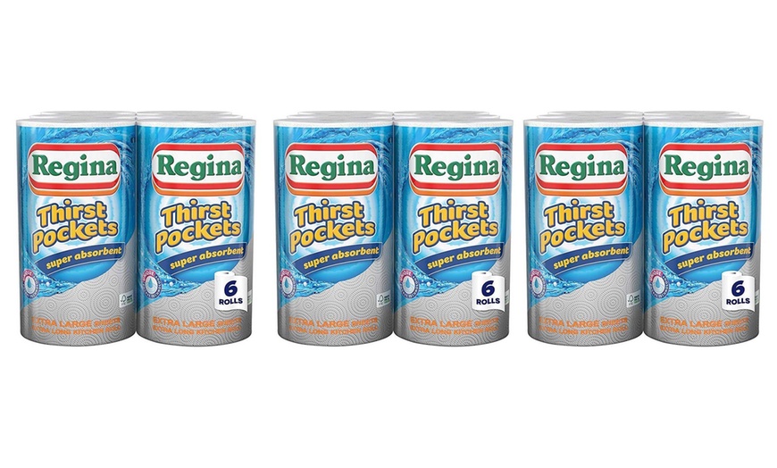 Image 2: Regina Thirst Pockets Kitchen Roll, 18 Rolls