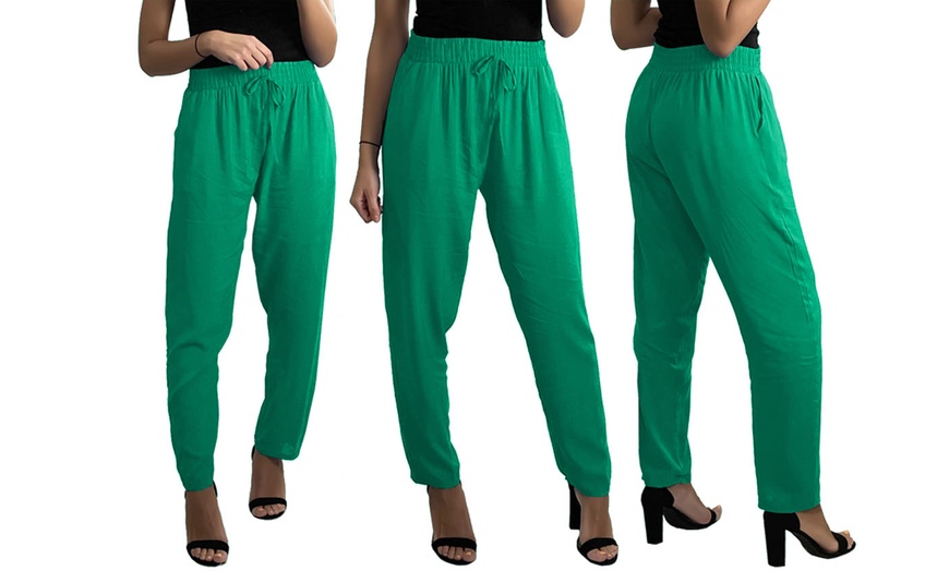 Image 5: Women's Plain Cotton Pocket Trousers