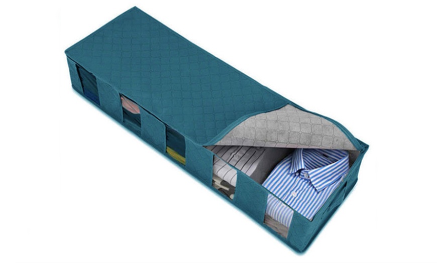 Image 6: Foldable Under-Bed Clothes Storage Organiser Box