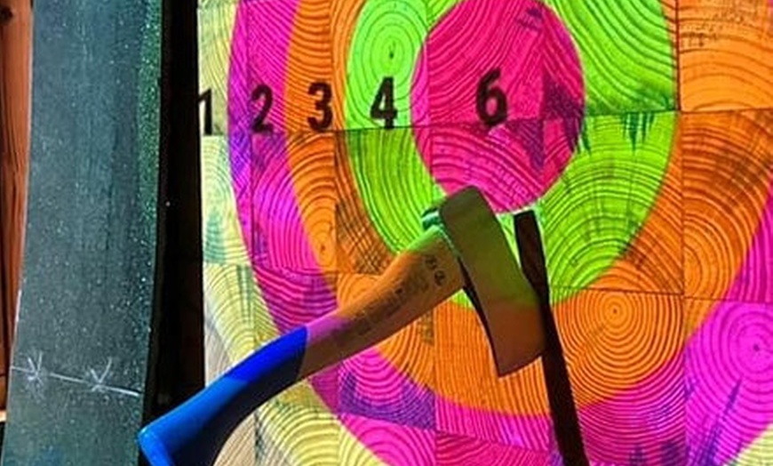Image 1: Aim for Fun: 60-Min Digital Axe Throwing Experience for 1-4 People