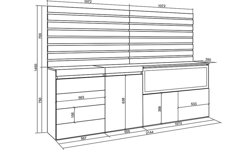 Image 20: Buffet avec rangement, foyer électrique à LED, option avec tiroirs ,coloris au choix