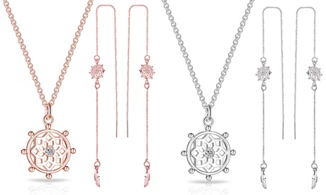 1 o 2 collane e orecchini Philip Jones disponibili in 2 colori con cristalli Swarovski®