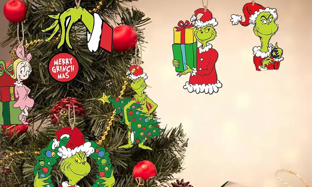 24er-Pack Grinch-inspirierter Christbaumschmuck