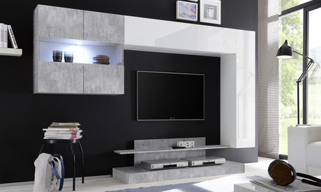 Parete living Nico TFT Furniture disponibile in 2 modelli e 3 colori