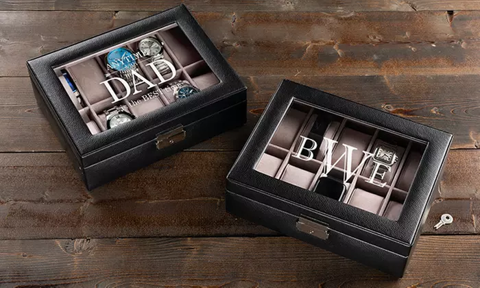 One or Set of Two Personalized Watch Box Cases  from Personalized Planet (Up to 42% Off) - Primary Image