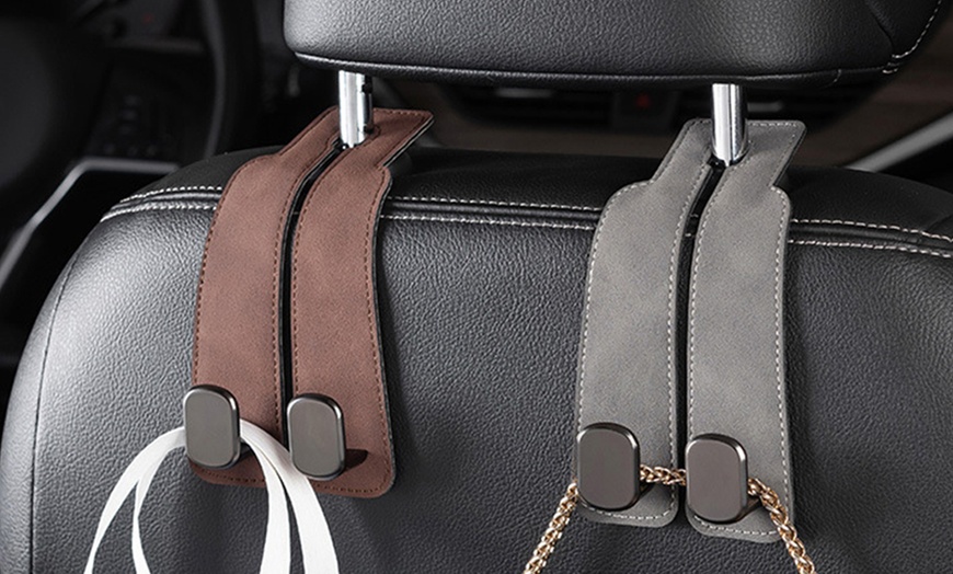 Image 8: Two or Four Pieces of Car Headrest Storage Hanging Hooks Set