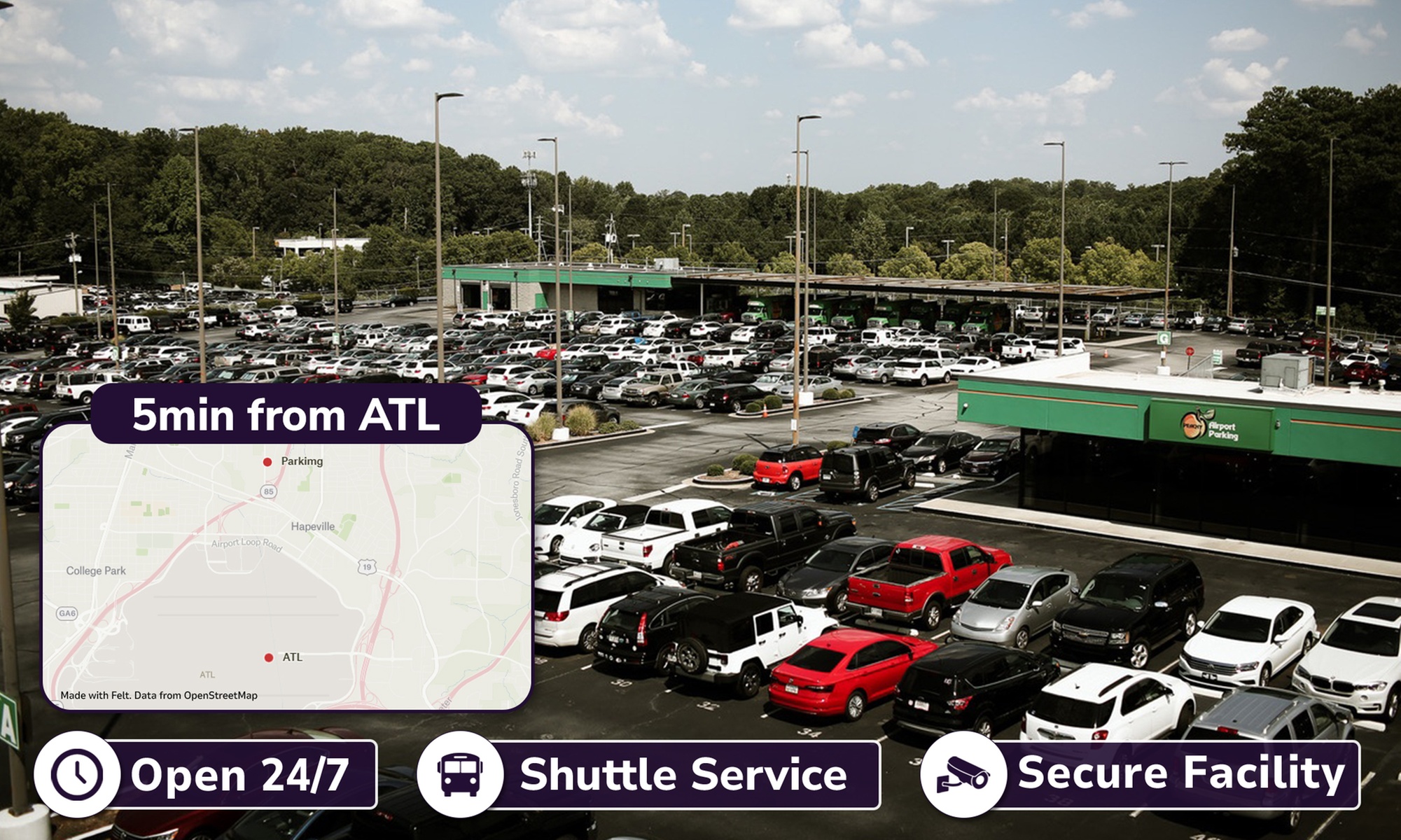 2, 4, 6, or 10-Day ATL Airport Outdoor Parking, Up To 40% Off