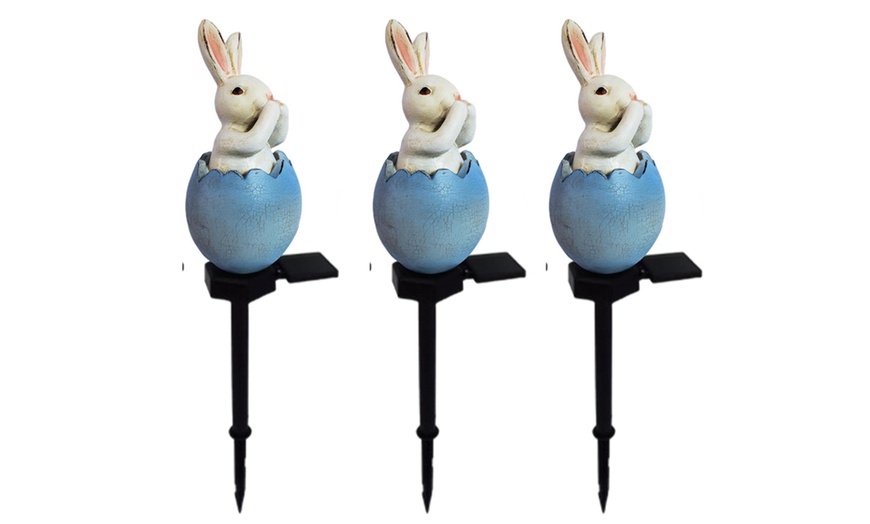 Image 4: One, Two or Three Rabbit-Shaped Sculpture Solar Garden Lights