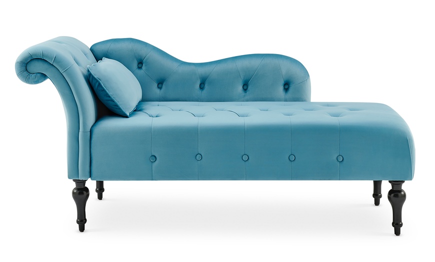 Image 7: Velvet Chaise Lounge Sofa 