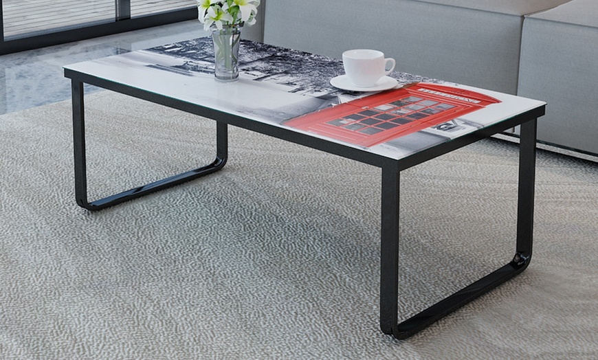 Image 16: Glass Printed Coffee Table