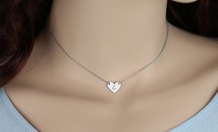 Custom Engraved Initial Heart Pendant