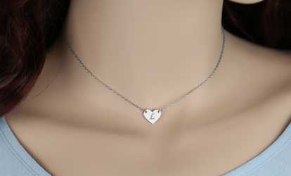 image for Custom Engraved Initial Heart Pendant
