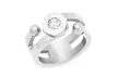 Stainless Steel Cubic Zirconia Double Cuff Ring With Roman Numerals. Multiple Options Available. - Second Medium