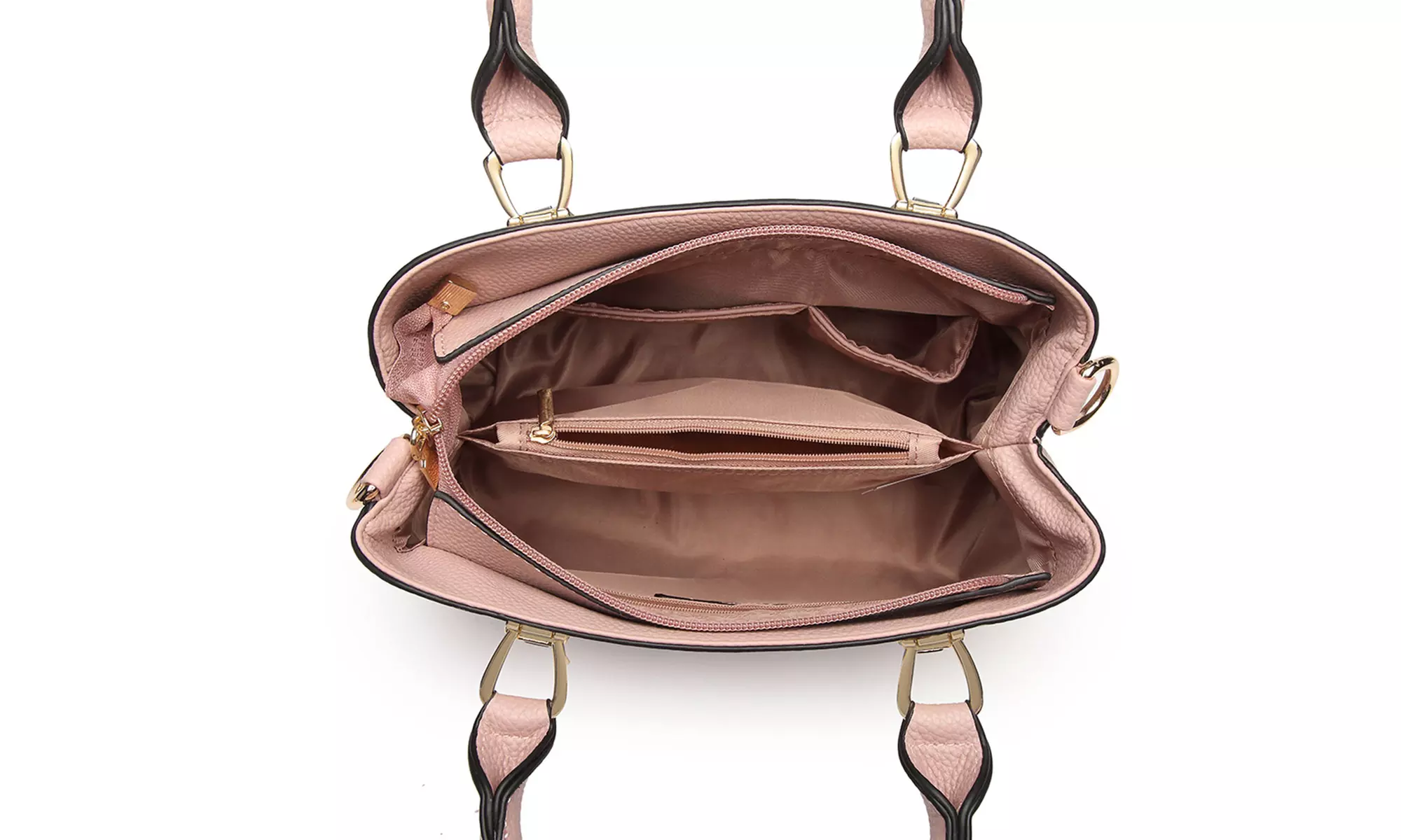 Miss Lulu Leather Look Weave Effect Shoulder Bag With Long Stap