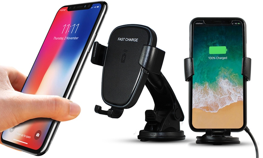 Image 1: Wireless Charging Phone Holder