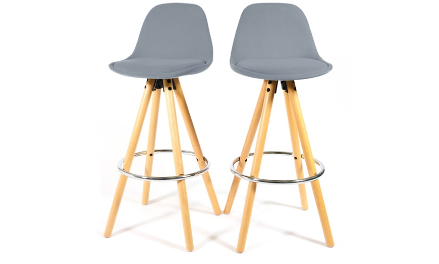 Image 23: Barcelona Retro-Style Bar Stool Two-Piece Set