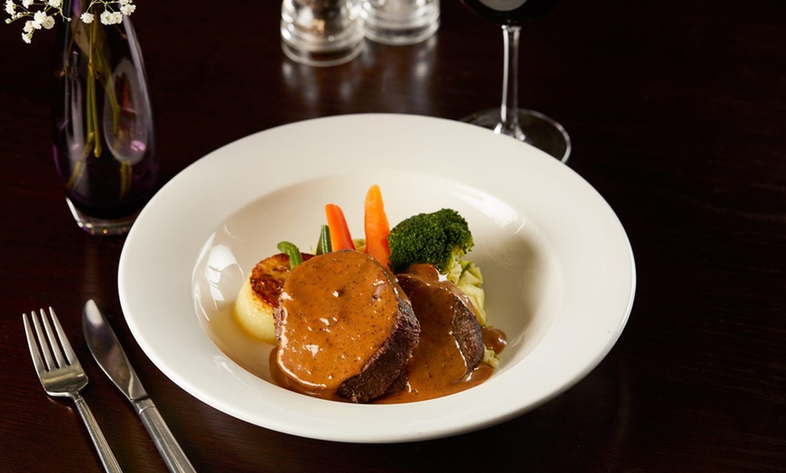 Image 3: Sirloin Steak Meal with Glass of Wine at Cook's Bar & Kitchen