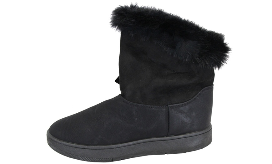 Image 14: Bow Back Faux Fur Snow Boots