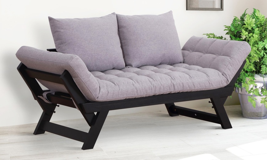 Image 7: Homcom Folding Sofa Bed