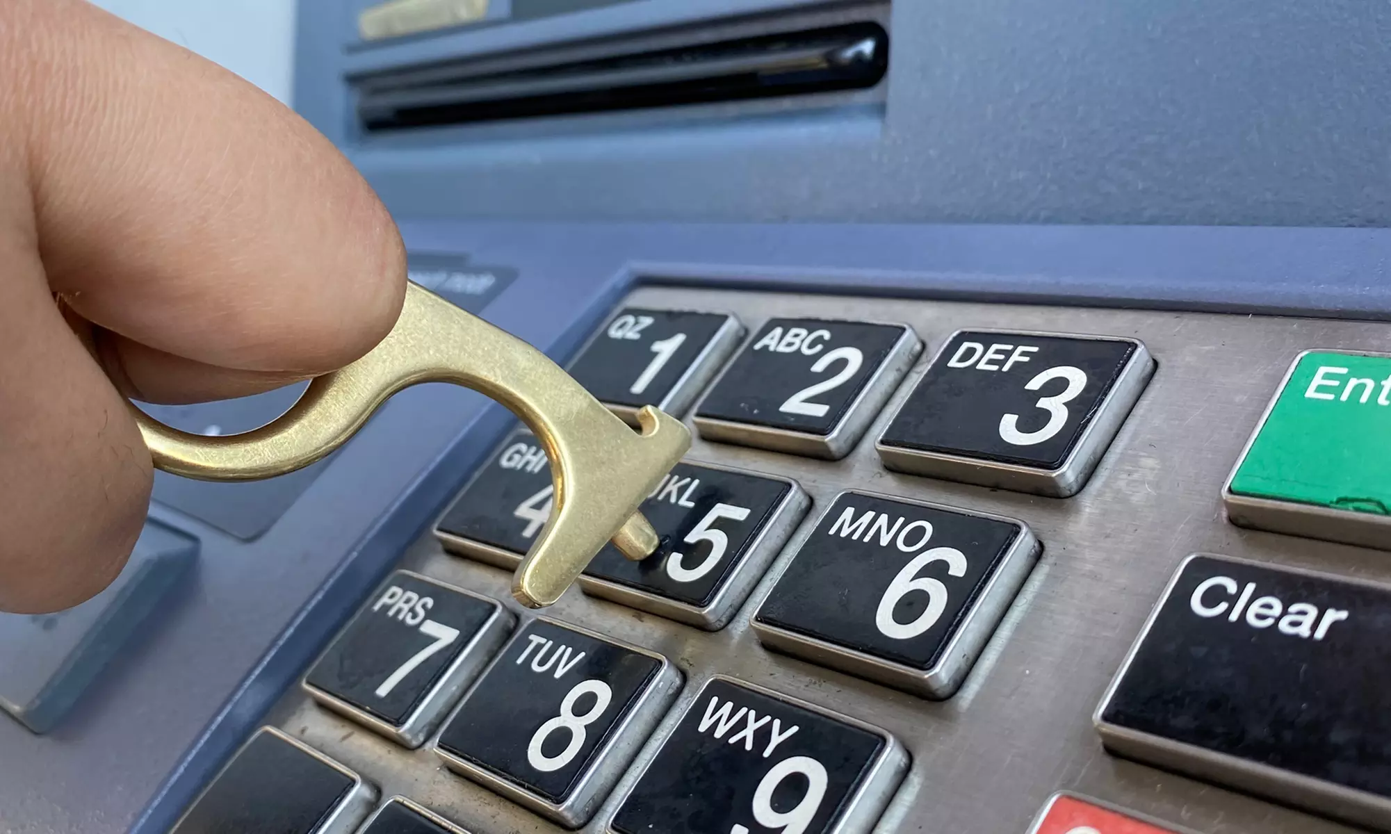 The Safest Touch Keychain; Made in the USA (100% Real Brass) - Primary Image