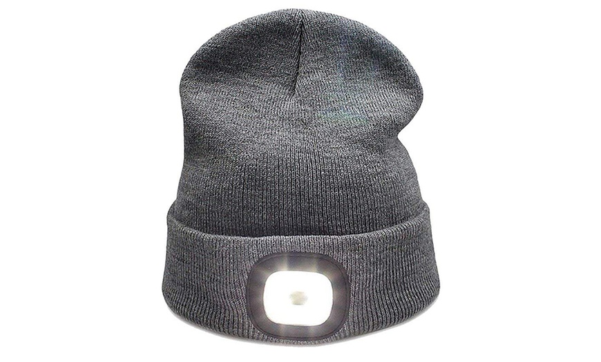 Image 4: Rechargeable Five-LED Beanie Hat