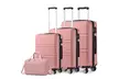 1x, 2x, 3x oder 4x KONO Hartschalen-Koffer- und Reisetaschen-Set in Rosa/Beige in der Größe nach Wahl - Second Medium