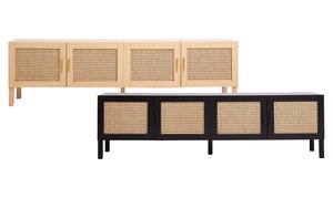 Natural Rattan Two-Drawer Console Table 