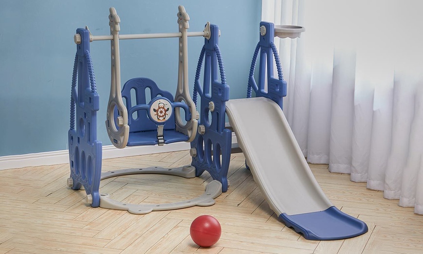 Image 1: Three in One Swing and Slide Set