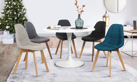 2 ou 4 chaises scandinaves en tissu Gaïda