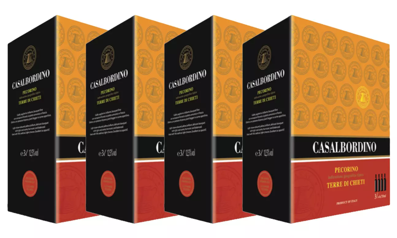 1, 2 o 4 confezioni da 3 o 5 L di vino Cantina Casalbordino