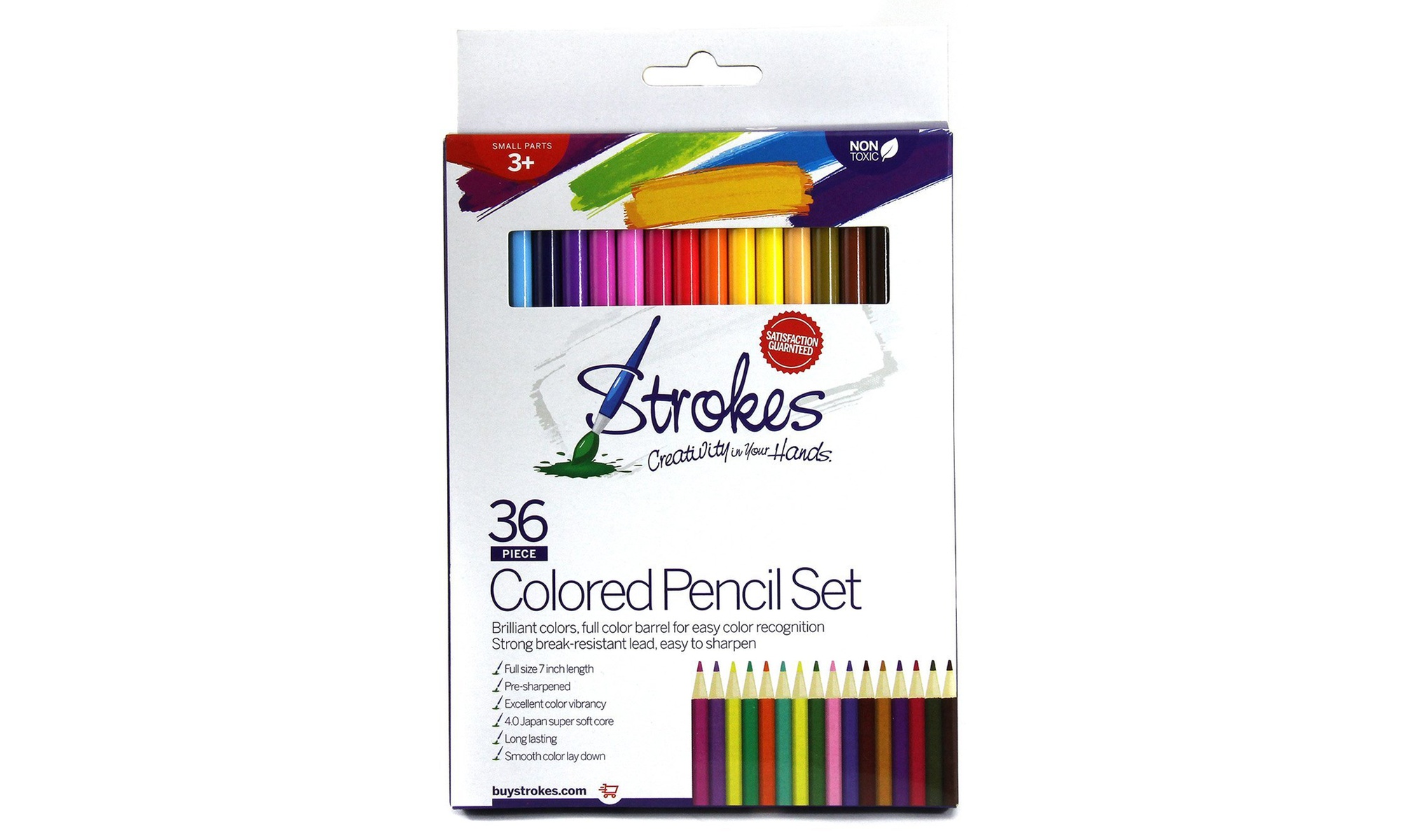 Strokes Art Premium 4.0 mm Soft Japanese Core Colored Pencils (36-Count) - Second Medium