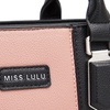 Image 20: Miss Lulu PU Leather Three-Tone Stitched Shoulder Handbag