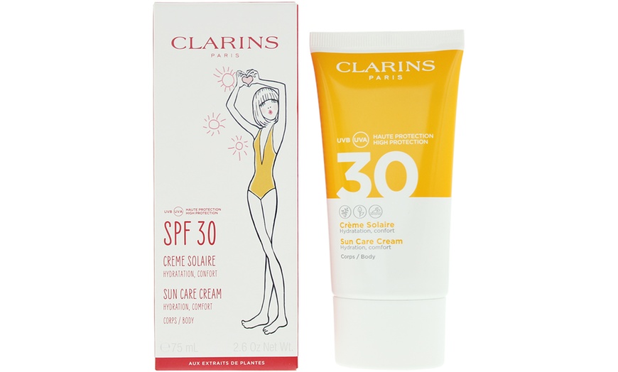 Image 1: Clarins Pick & Love SPF30 Sun Care Body Cream 75ml