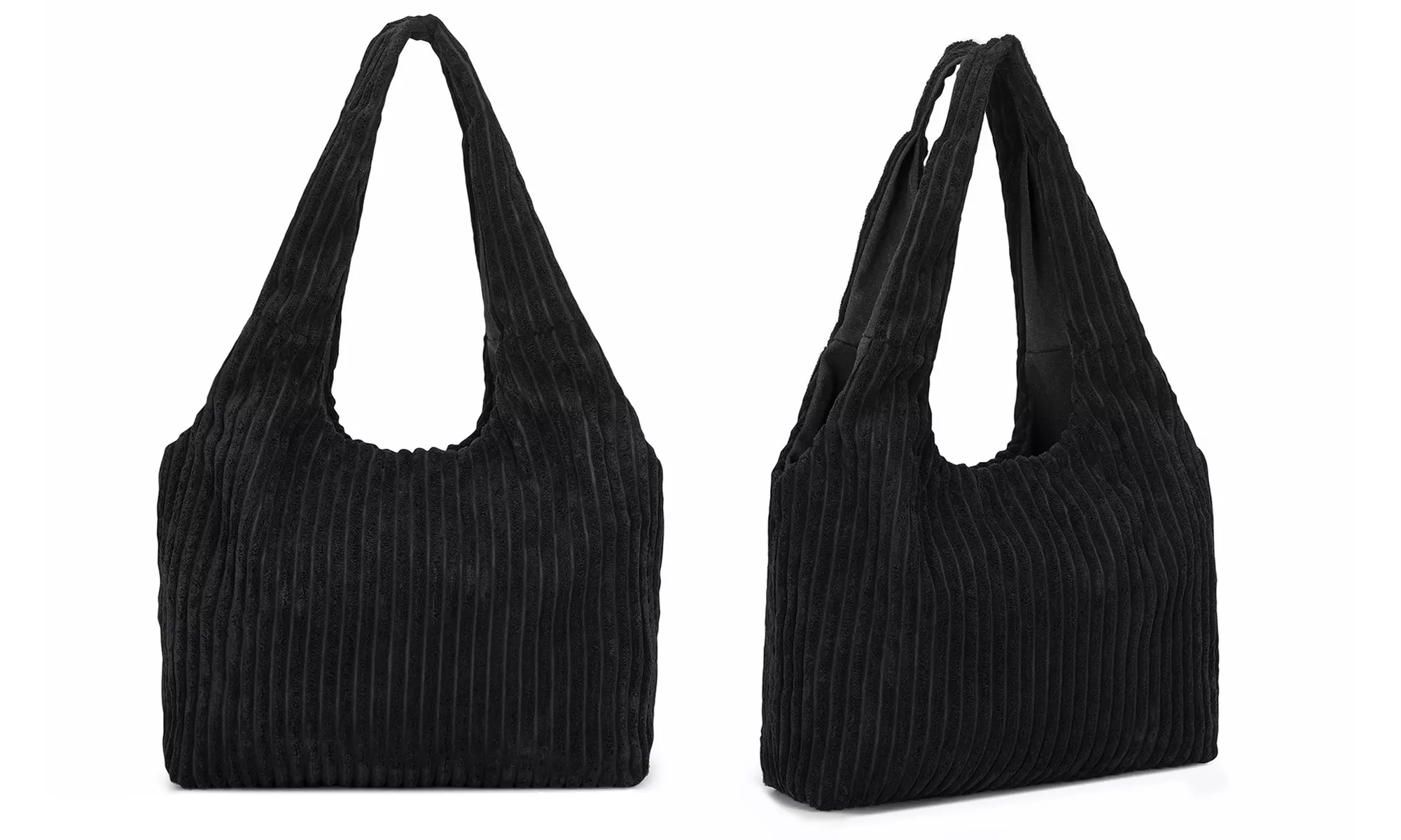 Women's Reversible Corduroy Shoulder Bag With Spacious Interior