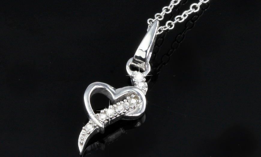 Image 2: Pendentif argent 925 diamants