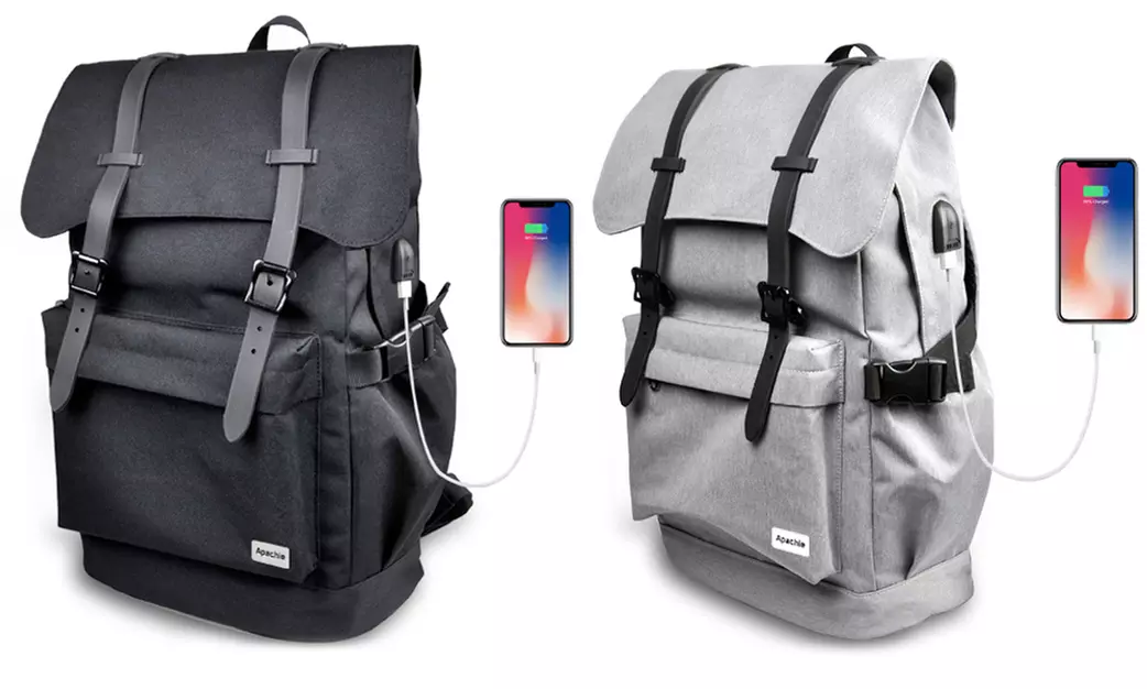 Sac à dos Apachie avec port USB et câble compatible Apple en option - Primary Image