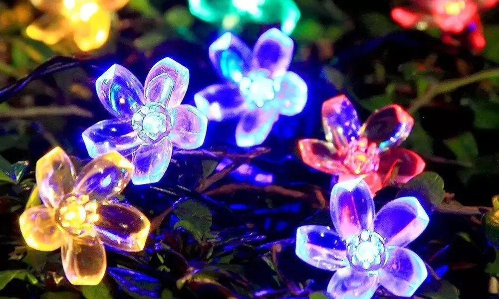 1 o 2 stringhe con 50 luci a LED a forma di fiori di ciliegio