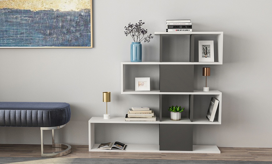 Image 11: Ladder Style Open Bookshelf