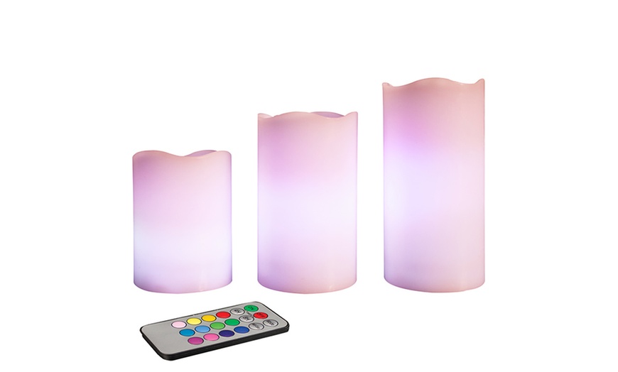 Image 2: Remote Control 3-Pc LED Candles