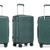 Image 3: Three-Piece Sleek Geometric Pattern Hard Shell ABS+PC Suitcase Set 