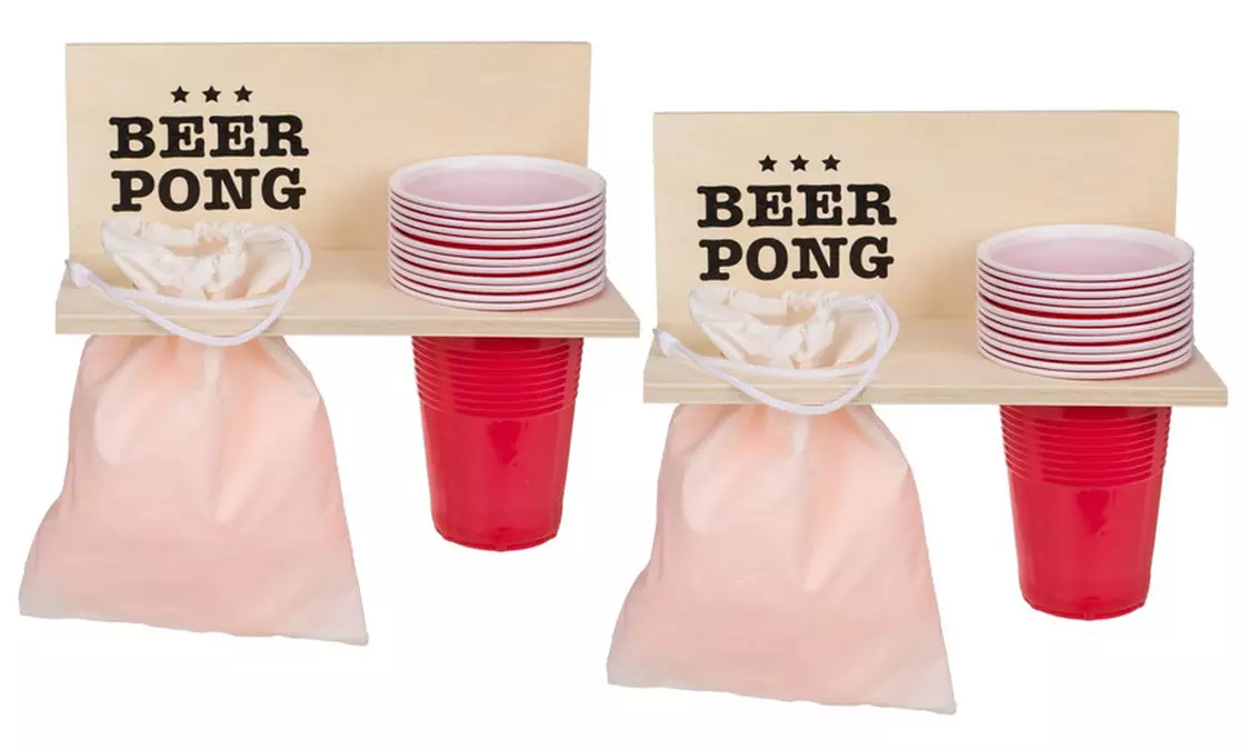Set de Bière-Pong avec étagère, gobelets et balles - Image 3