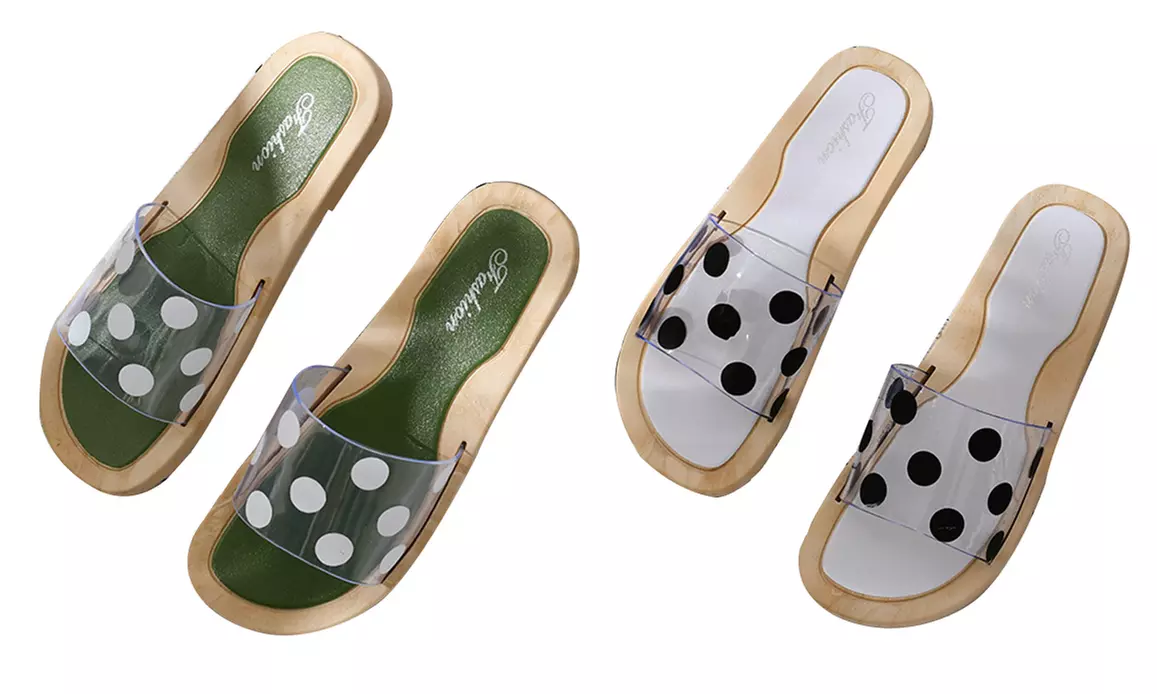 Mules transparentes à pois - Primary Image