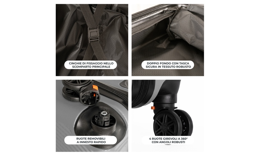 Image 29: ABS handbagage trolleykoffer in 10 kleuren