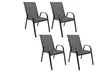 Set di 4 sedie in acciaio e textilene, color grigio scuro, con spedizione gratuita - Image 2