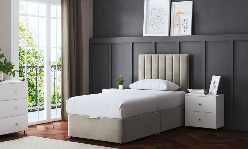 Image 5: Amelia Panel Divan Bed with Optional Mattress