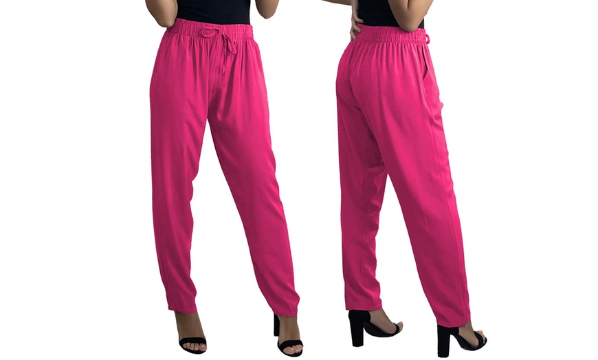 Image 4: Women's Plain Cotton Pocket Trousers